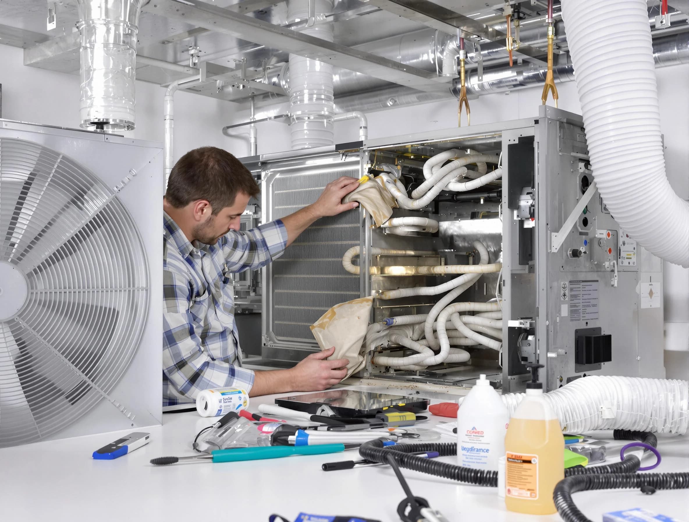 Bessemer Air Duct Cleaning specialist performing precision AC coil cleaning in Bessemer