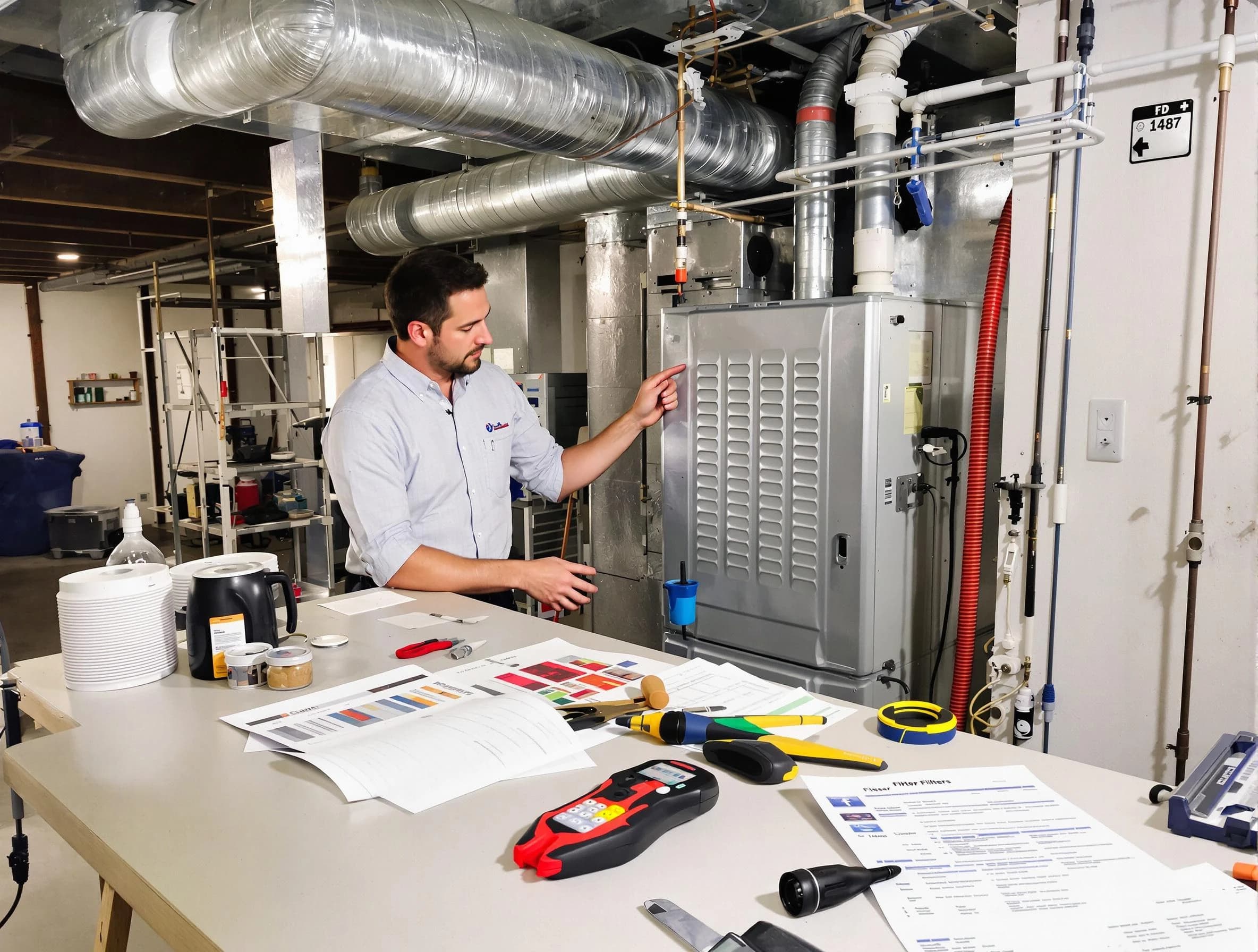 Bessemer Air Duct Cleaning inspector conducting detailed filter system evaluation using professional diagnostic tools in Bessemer