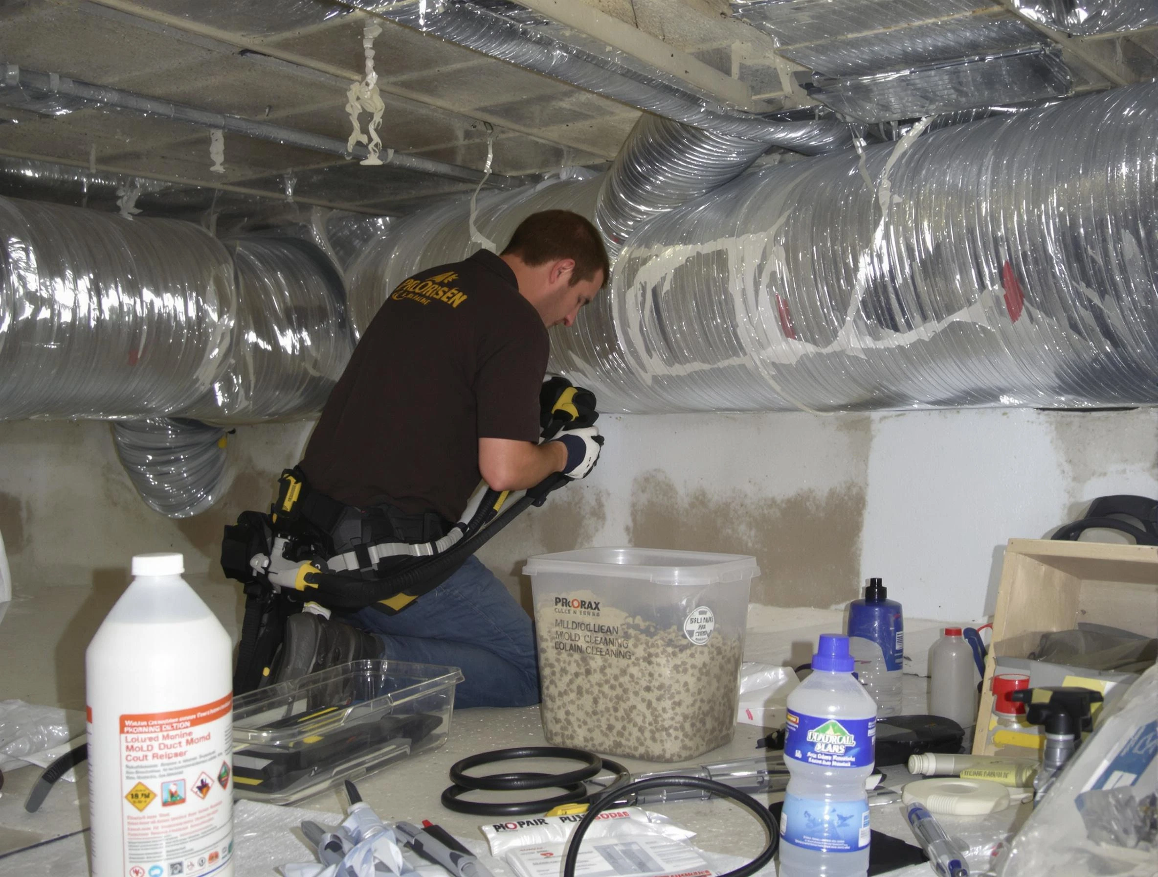 Bessemer Air Duct Cleaning specialist performing professional mold removal from air ducts in Bessemer